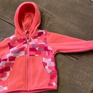 North Face infant glacier jacket, 6-12 month, fleece full-zip hoodie